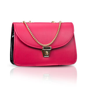Women's Sling Bag with Gold Chain Strap, Stylish Sling Bag for Women 22 cm x 15 cm (Rose Red)