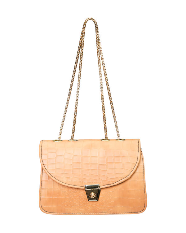 Women's Sling Bag with Gold Chain Strap, Stylish Sling Bag for Women 22 cm x 15 cm (Orange Mustard) - Image 4