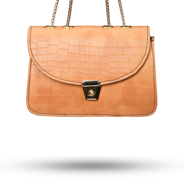 Women's Sling Bag with Gold Chain Strap, Stylish Sling Bag for Women 22 cm x 15 cm (Orange Mustard) - Image 2