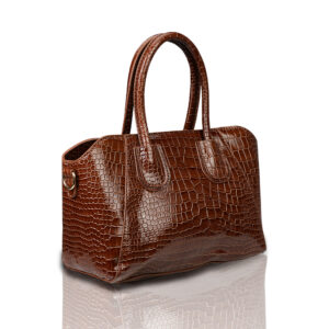 Satchels Crocodile Embossed Leather Handbag, 30 cm x 20 cm x 12 cm