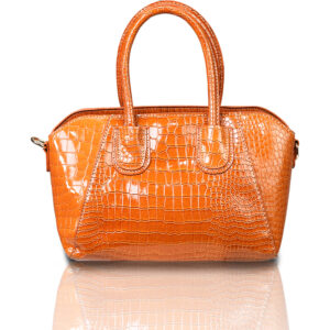 Women's Satchels Alligator Embossed Leather Handbag, 30 cm x 20 cm x 12 cm