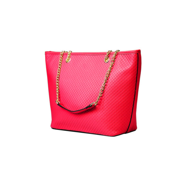 Quilted Faux Leather Tote Bag with Golden Chain Handles | Ladies Purse Handbag - Image 9