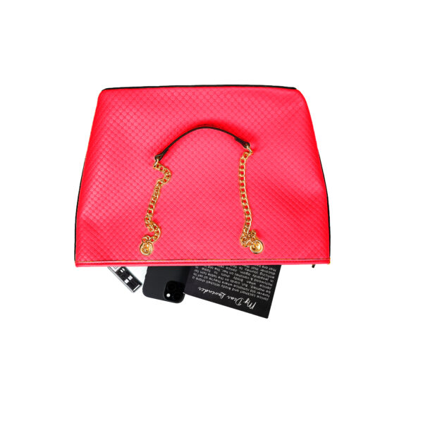 Quilted Faux Leather Tote Bag with Golden Chain Handles | Ladies Purse Handbag - Image 8